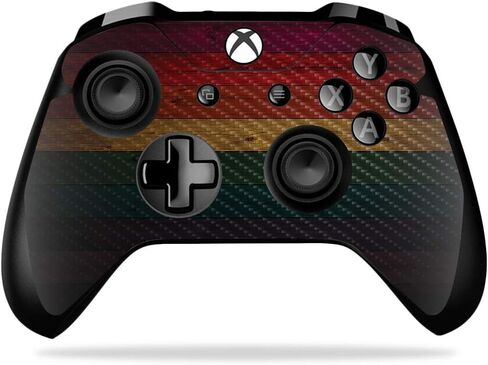 MightySkins Carbon Fiber Skin for Microsoft Xbox One X Controller - Black Wood | Protective, Durable Textured Carbon Fiber Finish | Easy to Apply, Remove, and Change Styles | Made in The USA in Saudi Arabia
