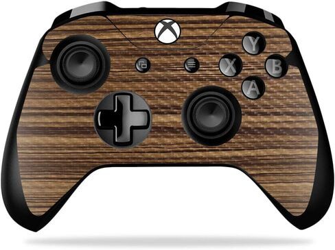 MightySkins Carbon Fiber Skin for Microsoft Xbox One X Controller - Black Wood | Protective, Durable Textured Carbon Fiber Finish | Easy to Apply, Remove, and Change Styles | Made in The USA in Saudi Arabia