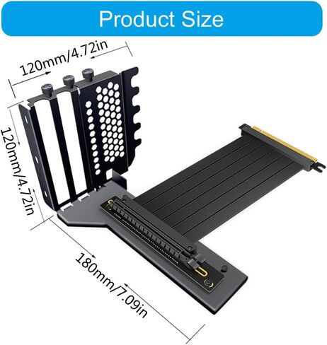 Vertical GPU Mounting Bracket PCIE3.0 X16 Slot Bracket with Toolless Adjustment for Gaming PC PCIe 3.0 Compatible in Kuwait