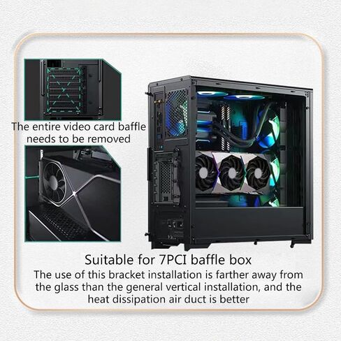 Universal Vertical GPU Bracket Holder with Ultra PCIe 4.0 3.0 X16 Gen4/3 Riser Cable 7PCI VGA RTX 4090 GPU Mount Kit in Kuwait