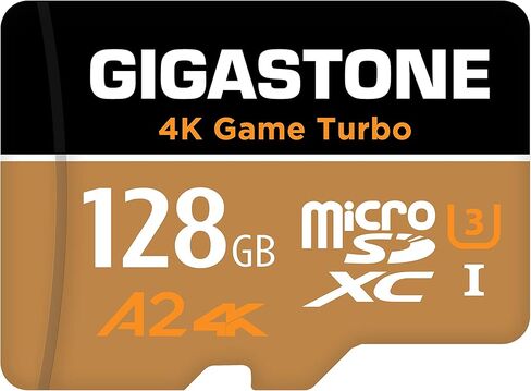 【استعادة البيانات لمدة 5 سنوات】 بطاقة GIGASTONE 128GB Micro SD، 4K Game Turbo، بطاقة ذاكرة MicroSDXC لنينتندو سويتش، GoPro، كاميرا الحركة، DJI، فيديو UHD، R/W حتى 100/50 ميجابايت/ثانية، UHS-I U3 A2 V30 C10 in Kuwait