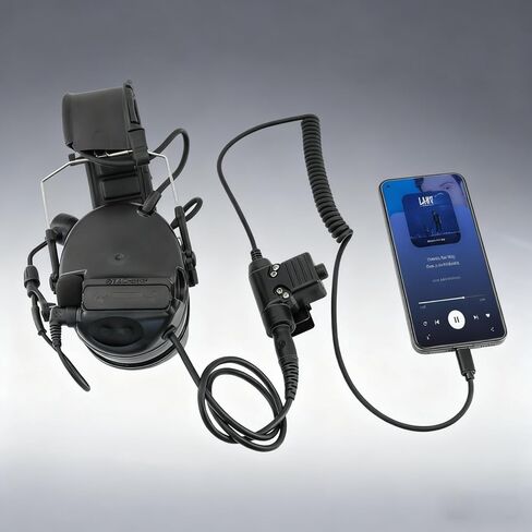 U94 PTT Adapter for Tactical Headset Compatible with Type-C Plug of Mobie Phone,Spring Coil Design,Military or Civilian Ver (Cilivian Version PTT) in Saudi Arabia