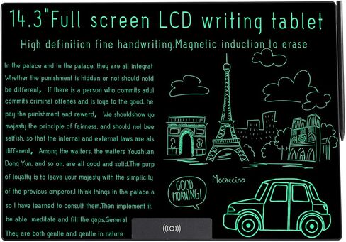 Mini LCD Writing Tablet Updated, 6.5in Erasable Reusable Electronic Drawing Pads, Electronic scratchpad, Hanging Pens with Leather Case in Kuwait