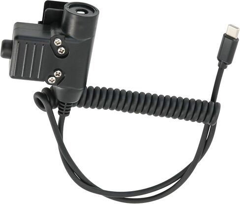 U94 PTT Adapter for Tactical Headset Compatible with Type-C Plug of Mobie Phone,Spring Coil Design,Military or Civilian Ver (Cilivian Version PTT) in Saudi Arabia