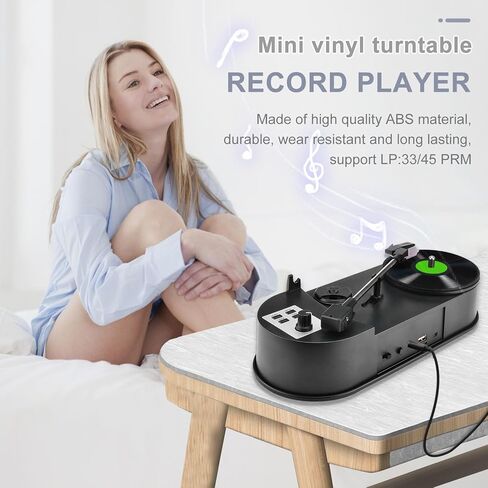 33/45 PRM LP Turntable to MP3 Converter Vinyl to MP3 Converter Turntable with 5V DC Adapter with SD Card Slot in Saudi Arabia