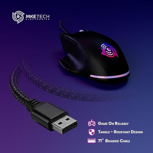ماوس سلكي للألعاب - ماوس كمبيوتر USB مع 8 أزرار قابلة للبرمجة، 6 نقطة لكل بوصة قابلة للتعديل، مفاتيح ميكانيكية، أزرار إطلاق سريع وقناصة، متوافق مع أجهزة الكمبيوتر الشخصية والكمبيوتر المحمول - أسود (الأرملة الشريرة) in Kuwait