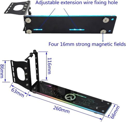 Vertically Graphics Card Bracket GPU LED Holder 5V/12V RGB Light Synchronization in Saudi Arabia