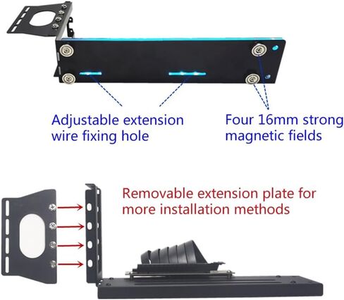 Vertically Graphics Card Bracket GPU LED Holder 5V/12V RGB Light Synchronization in Saudi Arabia