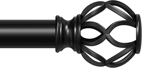 قضبان ستائر للنوافذ من 48 إلى 84 بوصة، قضبان معالجة نافذة مزخرفة ذهبية مقاس 1 بوصة مع نهايات قفص ملتوية من الألومنيوم، عمود ستائر معدني شديد التحمل قابل للتعديل، سهل التركيب in Kuwait