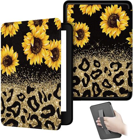Case for All-New 6" Kindle (11th Generation, 2022/2024 Release), Lightweight PU Leather e-Reader Cover with Auto Wake/Sleep, Hand Strap Feature, Book Lovers Gifts (Floral Chicken Botanical Print) in Saudi Arabia