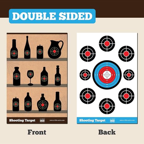 Shooting Targets Paper Bundle - Bottles & Glasses (Front and Back) - 50 Pack, Indoor & Outdoor Range in Saudi Arabia