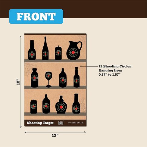 Shooting Targets Paper Bundle - Bottles & Glasses (Front and Back) - 50 Pack, Indoor & Outdoor Range in Saudi Arabia