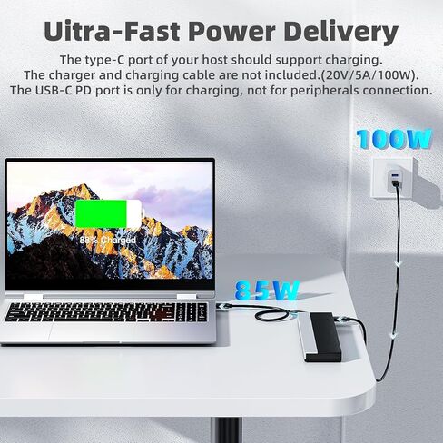 محطة إرساء WAVLINK USB-C 3 شاشات، قاعدة إرساء مع HDMI وDP وVGA و100W PD وUSB3.0&2.0 وRJ45 وفتحات SD/TF وصوت/ميكروفون لأجهزة Lenovo/HP/Dell وغيرها - رمادي in Saudi Arabia