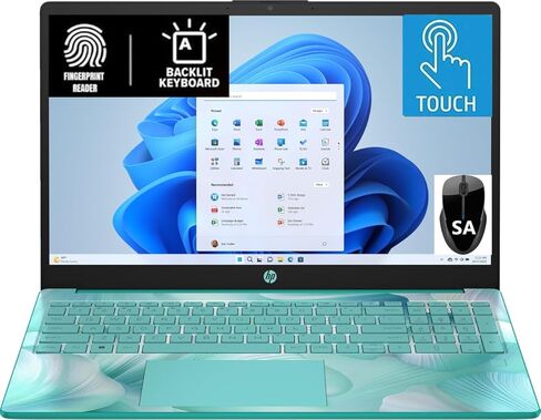 كمبيوتر محمول HP بشاشة لمس عالية الدقة مقاس 15.6 بوصة مع قارئ بصمات الأصابع، ومعالج Intel رباعي النواة N، وذاكرة وصول عشوائي سعتها 4 جيجابايت، وتخزين SSD بسعة 128 جيجابايت، ونوع C، وHDMI، ولوحة مفاتيح بإضاءة خلفية، SAM، W11 (15-fd - متجدد) الوالدين (أرجوا in Kuwait