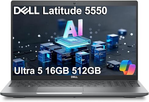 كمبيوتر محمول Dell Latitude 5550 5000 Business AI (15.6 بوصة FHD مضاد للتوهج، Intel 12-Core Ultra 5 125U (> i7-1355U)، ذاكرة وصول عشوائي DDR5 سعة 16 جيجابايت، 512 جيجابايت SSD)، إضاءة خلفية، كاميرا ويب 1080 بكسل، 2x Thunderbolt 4، Ethernet، Win 11 Pro in Kuwait