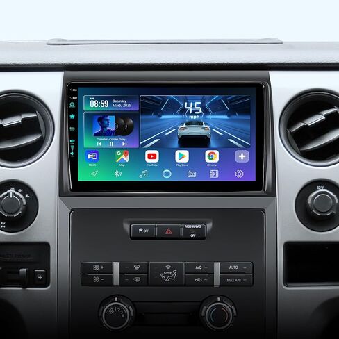 9 بوصة (4Ram 64Rom) 5GWiFi استبدال ترقية راديو السيارة لسيارة Ford F150 F-150 2009-2012 Android 13 مع CarPlay اللاسلكي/Android Auto/FM/AM/RDS/1080P كاميرا احتياطية/BT5.4 ((09-12) 1080P) in Saudi Arabia