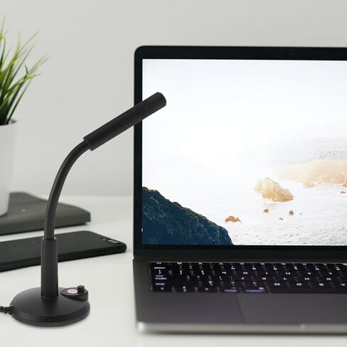 Computer Microphone with 3.5mm Interface, Portable Desktop Mic with Base for Chatting, Gaming, and Live Streaming, Black Plastic Meeting Microphone Compatible with Laptop in Saudi Arabia
