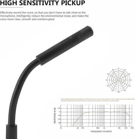 Computer Microphone with 3.5mm Interface, Portable Desktop Mic with Base for Chatting, Gaming, and Live Streaming, Black Plastic Meeting Microphone Compatible with Laptop in Saudi Arabia