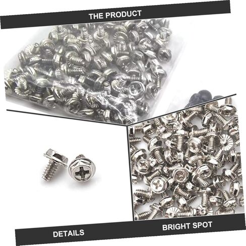 NUOBESTY 100pcs Computer Case Fastener and Power Supply Screw Set Silver 6#-32x6mm Metal Thumbscrews for Pci Slot Replacement Compatible with Desktop Power Supply Assembly in Saudi Arabia