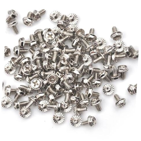 NUOBESTY 100pcs Computer Case Fastener and Power Supply Screw Set Silver 6#-32x6mm Metal Thumbscrews for Pci Slot Replacement Compatible with Desktop Power Supply Assembly in Saudi Arabia