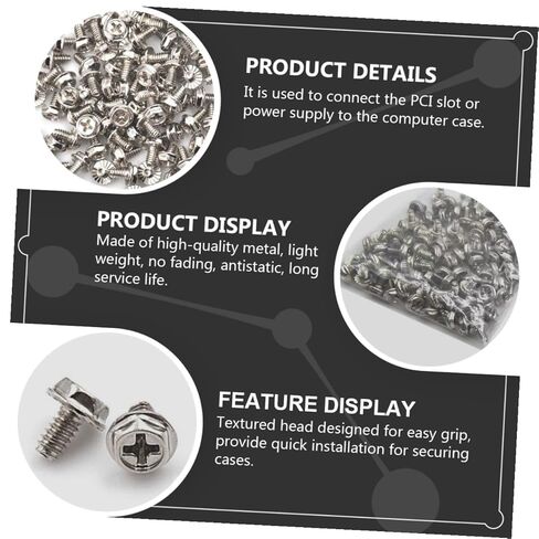 TEHAUX 100pcs Silver #6-32x6mm PC Mounting Screws Pci Slot Fasteners Computer Case Power Supply Screws Replacement for Desktop Chassis Maintenance in Saudi Arabia