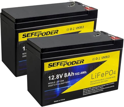 بطارية LiFePO4Deep Cycle بقدرة 12 فولت و15 أمبير في الساعة، بطارية قابلة لإعادة الشحن لأكثر من 2000 دورة للإضاءة وعجلات الطاقة ومكتشف الأسماك والمزيد مع نظام BMS مدمج بقدرة 20 أمبير in Kuwait