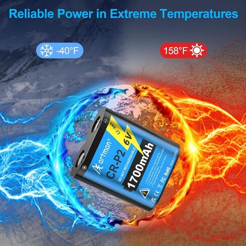 بطارية Artman CR-P2، (5 عبوات) سعة كبيرة 1700 مللي أمبير في الساعة CR-P2 بطارية ليثيوم صور 6 فولت تحل محل بطاريات 223A وDL223A وEL223AP و2CR-P2 للمصابيح الكاشفة وأنظمة الأمان والأجهزة الذكية in Kuwait