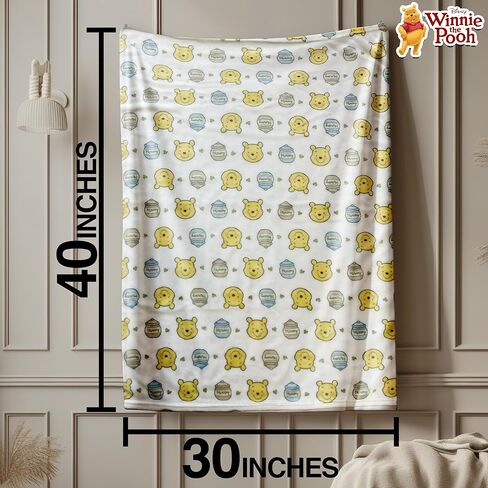 Cudlie Winnie The Pooh Blanket | Winnie The Pooh Baby Throw Blanket | Winnie-The-Pooh Plush Newborn Blankets | Pooh-Bear Fleece Throw | 30" X 40" | Multicolor | Officially Licensed in Saudi Arabia