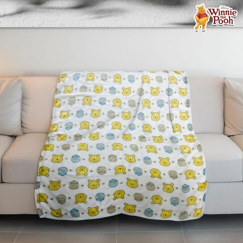 Cudlie Winnie The Pooh Blanket | Winnie The Pooh Baby Throw Blanket | Winnie-The-Pooh Plush Newborn Blankets | Pooh-Bear Fleece Throw | 30" X 40" | Multicolor | Officially Licensed in Saudi Arabia