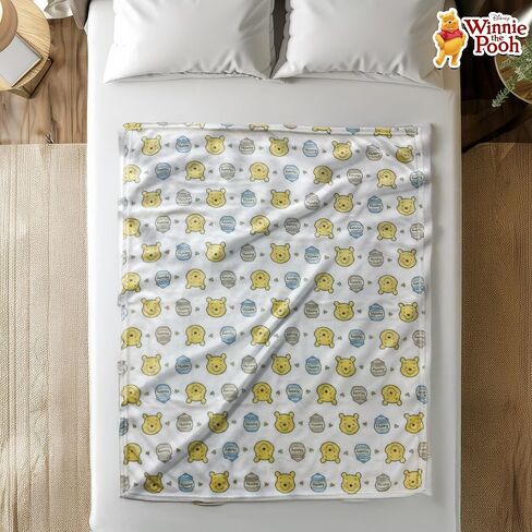 Cudlie Winnie The Pooh Blanket | Winnie The Pooh Baby Throw Blanket | Winnie-The-Pooh Plush Newborn Blankets | Pooh-Bear Fleece Throw | 30" X 40" | Multicolor | Officially Licensed in Saudi Arabia