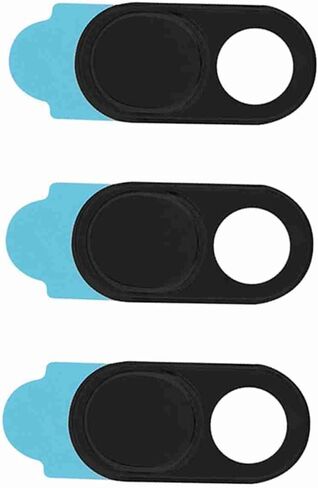 Drfeify Metal Lens Cap Camera Privacy Protection Sticker 3 Pieces Webcam Cover for Smartphones Tablets. Fine Web Adhesive for Ideal for Individuals and Companies (Black) in Saudi Arabia