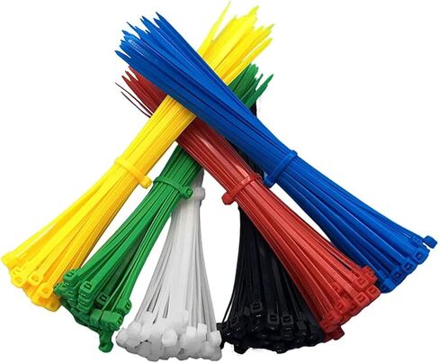 Small Zip Ties, 600 Pack Heavy Duty 2.4mm Nylon Mini Zip Cable Ties 4 Inch in 6 Colors (Black, White, Red, Blue, Green, Yellow) in Kuwait