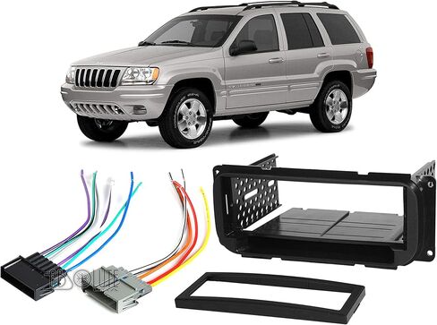 Absolute USA ABS99-6501-2 Fits Jeep Cherokee 1997-2001 Single DIN Stereo Harness Radio Install Dash Kit Package in Saudi Arabia