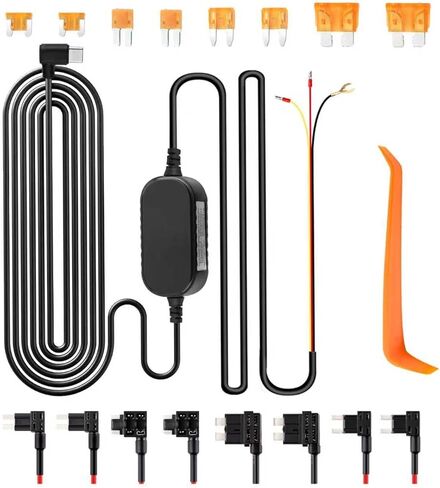 Type C Dash Cam Hardwire Kit with 8 Car Fuse Tap & 8 5A Blade Fuse,24H Monitoring Hardwire Kit for Dash Camera,11.48 Ft Hard Wire Kit for Dash Cam with Low Voltage Protection in Saudi Arabia