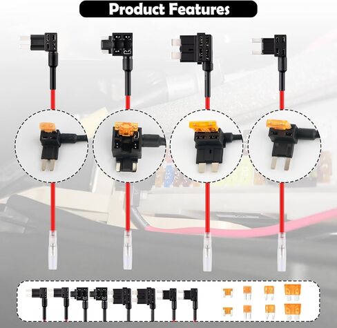 Type C Dash Cam Hardwire Kit with 8 Car Fuse Tap & 8 5A Blade Fuse,24H Monitoring Hardwire Kit for Dash Camera,11.48 Ft Hard Wire Kit for Dash Cam with Low Voltage Protection in Saudi Arabia