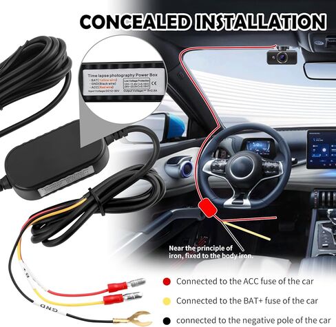 Type C Dash Cam Hardwire Kit with 8 Car Fuse Tap & 8 5A Blade Fuse,24H Monitoring Hardwire Kit for Dash Camera,11.48 Ft Hard Wire Kit for Dash Cam with Low Voltage Protection in Saudi Arabia