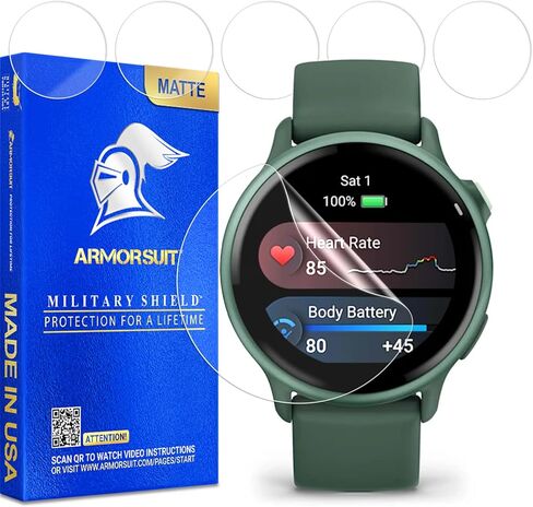مجموعة من 6 قطع من ArmorSuit لجهاز Garmin Vivoactive 6 واقي شاشة مضاد للتوهج MilitaryShield Matte Film - صنع في الولايات المتحدة الأمريكية in Kuwait