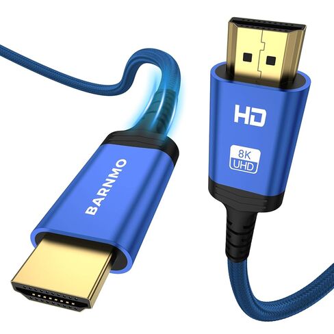 HDMI 2.1 Cable, 48Gbps Ultra High Speed Certified, Blue Nylon Cord, PS5, Xbox, Switch, 4K HDTV, 4K Blu-ray Player, Laptop, Camera, PC, UHD Monitor (2m/6.6 ft.) in Saudi Arabia