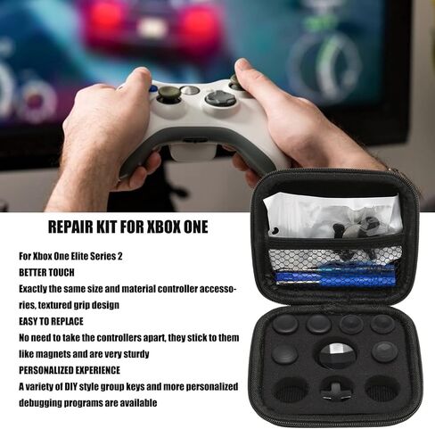 أجزاء ملحقات وحدة التحكم لسلسلة Elite 2، مجموعة أدوات إصلاح استبدال ملحقات الألعاب لـ Xbox One Elite Series 2 باللون الأسود in Saudi Arabia