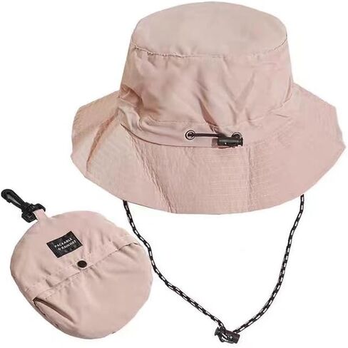 1PC Four Seasons Folding Fisherman Hat, Multi-Functional Outdoor Fishing Hat with Drawstring Closure, Quick Drying, Sunscreen Cap, Black in Saudi Arabia