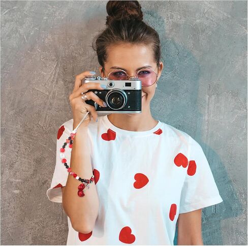 2 Pcs Cherry Phone Charm Red Phone Chain Wristlet Cute Cellphone Lanyard Pearl Camera Charm Wrist Strap Beaded Phones Charms Strap for Wallet Bag Camera in Saudi Arabia