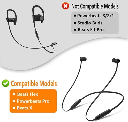 Replacement Eartips Compatible with Beats Flex, 4 Pairs Replacement Earbuds Silicone Ear Tips for Beats Flex Wireless Earbuds Eargels Set - Small, Medium, Large and Double Flange (Black) in Saudi Arabia