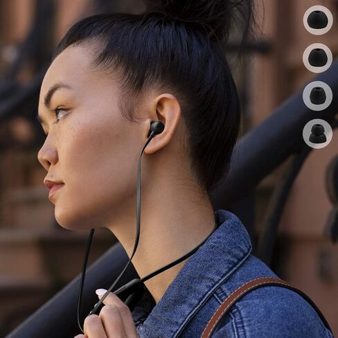 Replacement Eartips Compatible with Beats Flex, 4 Pairs Replacement Earbuds Silicone Ear Tips for Beats Flex Wireless Earbuds Eargels Set - Small, Medium, Large and Double Flange (Black) in Saudi Arabia