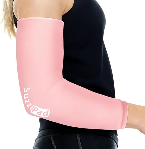 Suzzipad Extended-Length Elbow Ice Pack for Pitchers, Flexible Arm ice Pack Sleeve, 360° Reusable Gel Wrap for Upper Arm, Wrist, Shin Splint, Tendonitis and Golfers Relief, Pink, Medium in Saudi Arabia