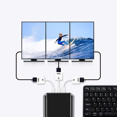 ATEN DisplayPort to True 4K HDMI Active Adapter - 4096 x 2160 - DisplayPort - HDMI Out - Plastic in Saudi Arabia