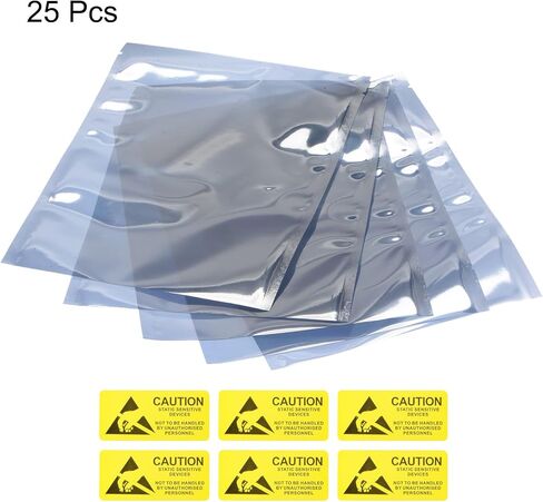Anti Static Bags Shielding Bag 25pcs 6x8inch(15x20cm) Open Top with Labels for Hard Drive HDD SSD in Saudi Arabia