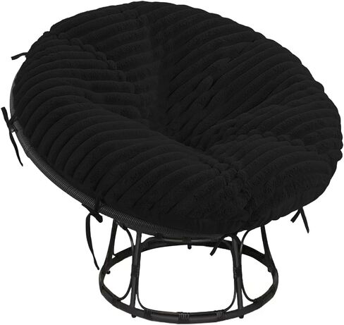 Papasan Chair Cushion Cover, Plush Faux Fur papasan Cushion Cover, 50 Inch for 40-44 Inch Cushions, Super Soft Removable Cover with Ties & Zipper, Machine Washable - Khaki in Saudi Arabia