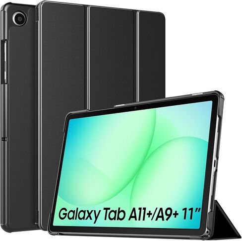 حافظة TiMOVO لجهاز Samsung Galaxy Tab A11+ Plus/A9+ Plus 11 بوصة (2026/2023)، غطاء واقٍ بغطاء خلفي صلب وخفيف الوزن، استيقاظ/غفو تلقائي، أسود in Saudi Arabia