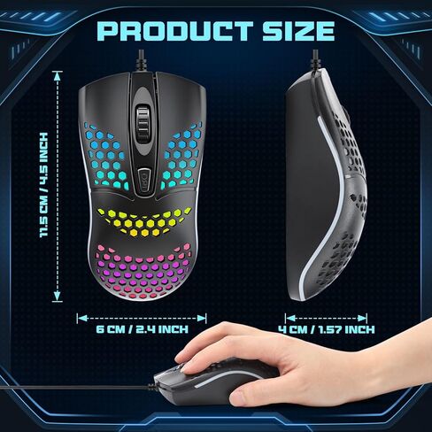 8 عبوات من ماوس الكمبيوتر السلكي USB مع إضاءة RGB 3 نقاط لكل بوصة قابلة للتعديل، فأرة سلكية للمكتب البصري المريح للكمبيوتر المكتبي والكمبيوتر المحمول والمكتب والمدرسة والمنزل ومستلزمات الفصول الدراسية in Kuwait