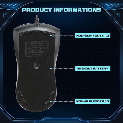 8 عبوات من ماوس الكمبيوتر السلكي USB مع إضاءة RGB 3 نقاط لكل بوصة قابلة للتعديل، فأرة سلكية للمكتب البصري المريح للكمبيوتر المكتبي والكمبيوتر المحمول والمكتب والمدرسة والمنزل ومستلزمات الفصول الدراسية in Kuwait